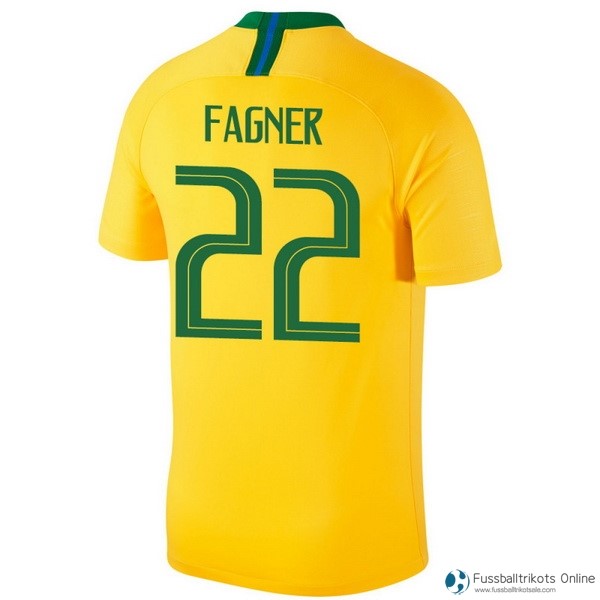 Brasilien Trikot Heim Fagner 2018 Gelb Fussballtrikots Günstig